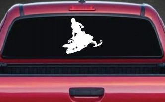 Snowmobile Trick Sports Car or Truck Window Decal Sticker