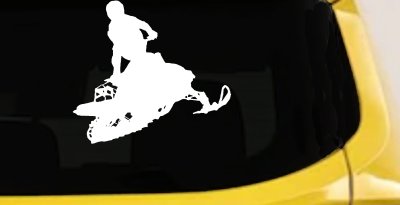 Snowmobile Trick Vinyl Decal - Car Truck Window Sticker - Extreme Sports