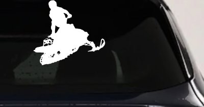 Snowmobile Trick Vinyl Decal - Car Truck Window Sticker - Extreme Sports