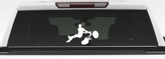 BMX Trick Car or Truck Window Decal Sticker (White)
