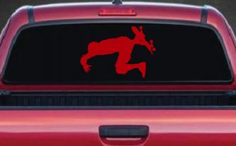 Skateboarding Car or Truck Window Decal Sticker (Red)