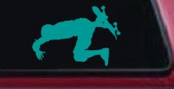 Skateboarding Car or Truck Window Decal Sticker (Turquoise)