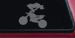 Moto X Freestyle Trick Car or Truck Window Decal Sticker (Silver)