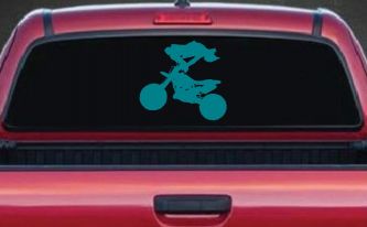 Moto X Freestyle Trick Car or Truck Window Decal Sticker (Turquoise Blue)