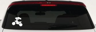 Moto X Freestyle Trick Car or Truck Window Decal Sticker (White)