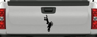 Moto X Freestyle Trick Car or Truck Window Decal Sticker (Black)