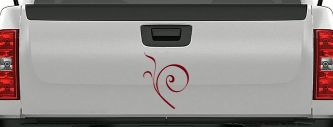 Curly Swirl Car or Truck Window Decal Sticker (Burgundy)