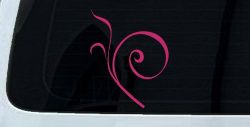 Curly Swirl Car or Truck Window Decal Sticker (Hot Pink)