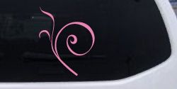 Curly Swirl Vinyl Decal for Car Truck Windows (Pink)
