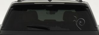 Curly Swirl Car or Truck Window Decal Sticker (Silver)