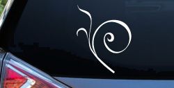 Curly Swirl Car or Truck Window Decal Sticker (White)