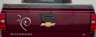 Curly Swirl Car or Truck Window Decal Sticker (White)