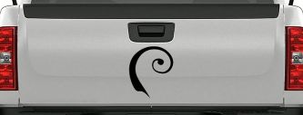 Single Line Swirl Car or Truck Window Decal Sticker (Black)