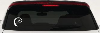 Single Line Swirl Car or Truck Window Decal Sticker (White)