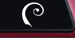 Single Line Swirl Car or Truck Window Decal Sticker (White)