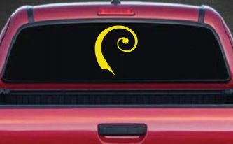 Single Line Swirl Car or Truck Window Decal Sticker (Yellow)