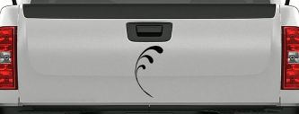 Elegant 3 Leaf Swirl Vinyl Decal for Car Truck Windows - Easy Apply Sticker (Black)