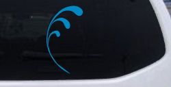 3 Leaf Swirl Car or Truck Window Decal Sticker (Blue)