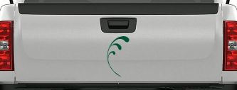 3 Leaf Swirl Car or Truck Window Decal Sticker (Dark Green)