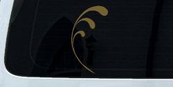 3 Leaf Swirl Car or Truck Window Decal Sticker (Gold)