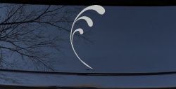 Elegant 3 Leaf Swirl Vinyl Decal for Car Truck Windows - Easy Apply Sticker (Light Gray)