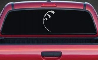 3 Leaf Swirl Car or Truck Window Decal Sticker (Light Gray)