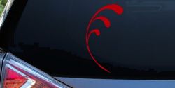 3 Leaf Swirl Car or Truck Window Decal Sticker (Red)