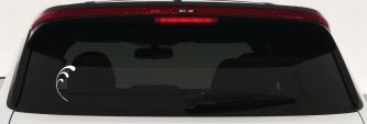 3 Leaf Swirl Car or Truck Window Decal Sticker (White)