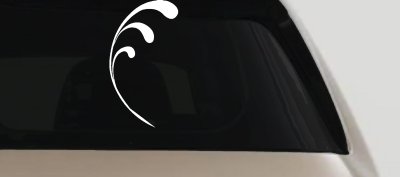 Elegant 3 Leaf Swirl Vinyl Decal for Car Truck Windows - Easy Apply Sticker
