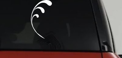 Elegant 3 Leaf Swirl Vinyl Decal for Car Truck Windows - Easy Apply Sticker