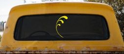 3 Leaf Swirl Car or Truck Window Decal Sticker (Yellow)