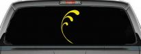 3 Leaf Swirl Car or Truck Window Decal Sticker (Yellow)