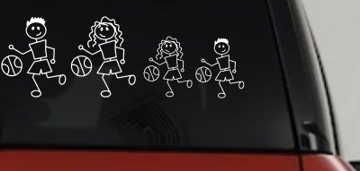 Basketball Stick Family Decal Car Truck Window Vinyl Sticker