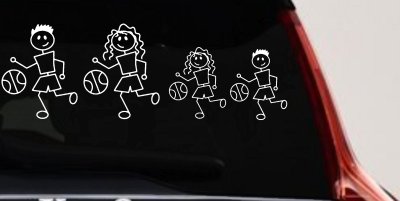 Basketball Stick Family Decal Car Truck Window Vinyl Sticker
