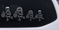 Basketball Stick Family Car or Truck Window Decal Sticker