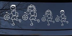 Basketball Stick Family Car or Truck Window Decal Sticker