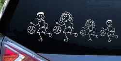 Basketball Stick Family Car or Truck Window Decal Sticker