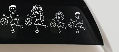 Basketball Stick Family Decal Car Truck Window Vinyl Sticker