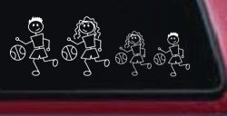 Basketball Stick Family Car or Truck Window Decal Sticker