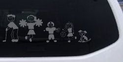 Golfing Dad Stick Family Car or Truck Window Decal Sticker (Silver)