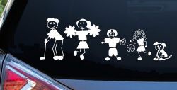 Golfing Dad Stick Family Car or Truck Window Decal Sticker