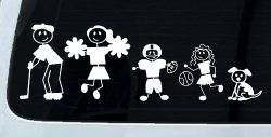 Golfing Dad Stick Family Car or Truck Window Decal Sticker