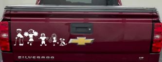 Golfing Dad Stick Family Decal Car Truck Window Vinyl Sticker (White)