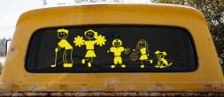 Golfing Dad Stick Family Car or Truck Window Decal Sticker (Yellow)
