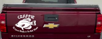Crappie Fishing To Love Them is to Eat Them Car or Truck Window Decal Sticker (White)