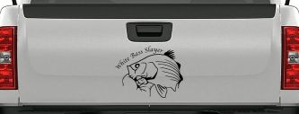 White Bass Slayer Decal for Car Truck Window Fishing Sticker (Black)