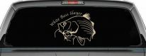 White Bass Slayer Fishing Car or Truck Window Decal Sticker (Desert Sand)