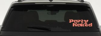 Party Naked Car or Truck Window Vinyl Decal Sticker (Coral)