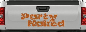 Party Naked Car or Truck Window Decal Sticker (Nut Brown)