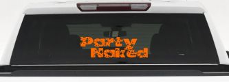 Party Naked Car or Truck Window Decal Sticker (Orange)